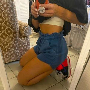 universal thread (target) oversized 90’s drawstring cotton shorts, blue, sz sm